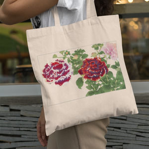 Vintage Petunia Flowers Canvas Tote Bag